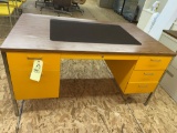 Steelcase desk w/ six drawers, 5' x 3'.