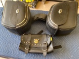 Travelcade Saddlemaster motorcycle storage bags, Willie Max pouch.