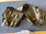 Willie & Max leather motorbike saddle bag.