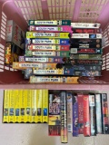 VHS video tapes.