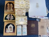 (8) Precious Moments figurines, literature, gift registry.