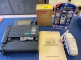 Sharp UX-170 fax machine, Life Gear 6-in-1 safety device, push button phone.