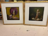 Pair of Li Wang signed oils on canvas, 21.5