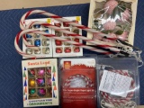 Christmas tree ornaments, (2) 18' Super-Bright rope light kits, (3) lighted candy canes.