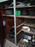 Contents of cabinet incl. Assorted tires and hoses
