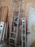 Extension Ladder and Wood Ladder