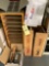 File shelf. Approximately 2 doz shipping boxes. Hardware.