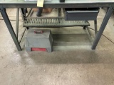 Steel work bench.