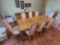 Oak Dining Table with 8 Chairs
