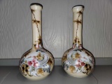 (2) Bristol Hand-Painted Vases