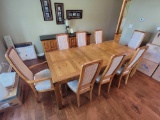 Oak Dining Table with 8 Chairs