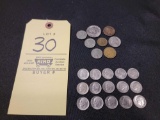 (15) 1965-'67 Roosevelt Dimes and Other Assorted Coins