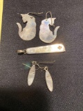 Sterling Silver Earrings and Pendant