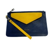 Fashion purse/clutch - Navy Blue with Yellow