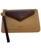 Fashion purse/clutch - Tan with Brown