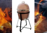 Kamado grill dome large copper finish with stand