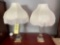 Matching glass & brass lamps