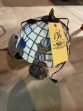 Leaded glass lamp shade and radio