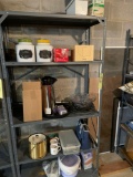 Contents metal shelf, percolator, ice bucket, glass dishes, pet cube