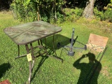 Patio table with 4 chairs - umbellla holder