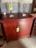 Cherry finish, two door cabinet