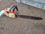 Stihl chainsaw (runs, needs bolts for pull string)