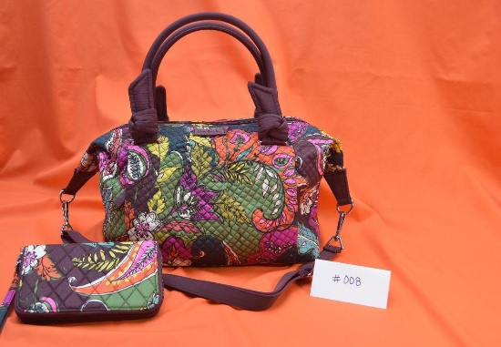 Vera Bradley Hadley Satchel and Grab & Go Wristlet in Autumn leaves