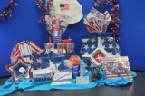 Patriotic themed picnic/party basket. It is never too early to plan your 4th of July festivities!