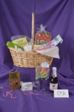 Relaxation Basket. Includes: a bottle of sparking red grape juice, two bars of Maiown Handcrafted