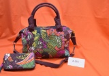 Vera Bradley Hadley Satchel and Grab & Go Wristlet in Autumn leaves