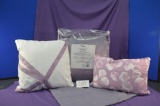 5 piece full/queen comforter set in purple/ombre stripe