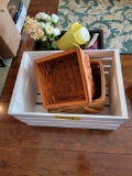 Baskets, crates, candle