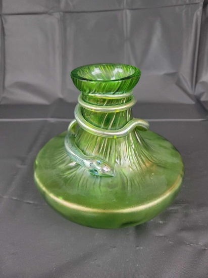 Quezelle serpent vase, 6 1/2 inches tall