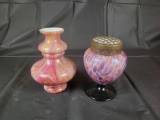 2 end of day vases, 6 inches tall