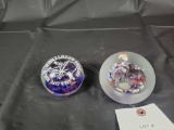 Pair of paperweights, one signed welkerson, 1976 bicentennial with eagle