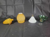 Art glass fruit, yellow shade, pitcher