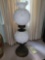 Fenton Milk Glass Double Globe Electrified Lamp