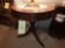 Leather Inlaid Round Side Table