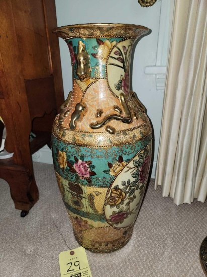 Ornate Satsuma Floral Painted Vase