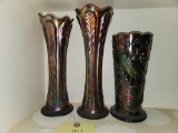 (3) Fenton Carnival Glass Vases
