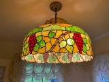 Leaded-Glass Fruit Light Fixture