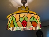 Leaded-Glass Fruit Light Fixture