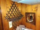 Wood Framed Mirror, Wall Decor Shelf