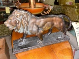 Lion Statue and Ornate Lion Lamp