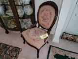 Victorian Floral Needlepoint Chair
