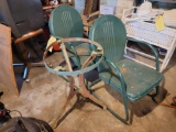 Vintage Metal Chairs and Stand