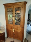 Nice Early Oak Corner Cabinet