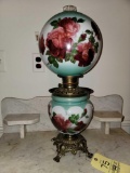Floral Hand-Painted Gone with the Wind Electrified Lamp