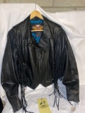Harley Davidson black leather jacket, size XL women's.