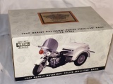 1947 Harley Davidson Police Service-Car bank, 1:12 scale.